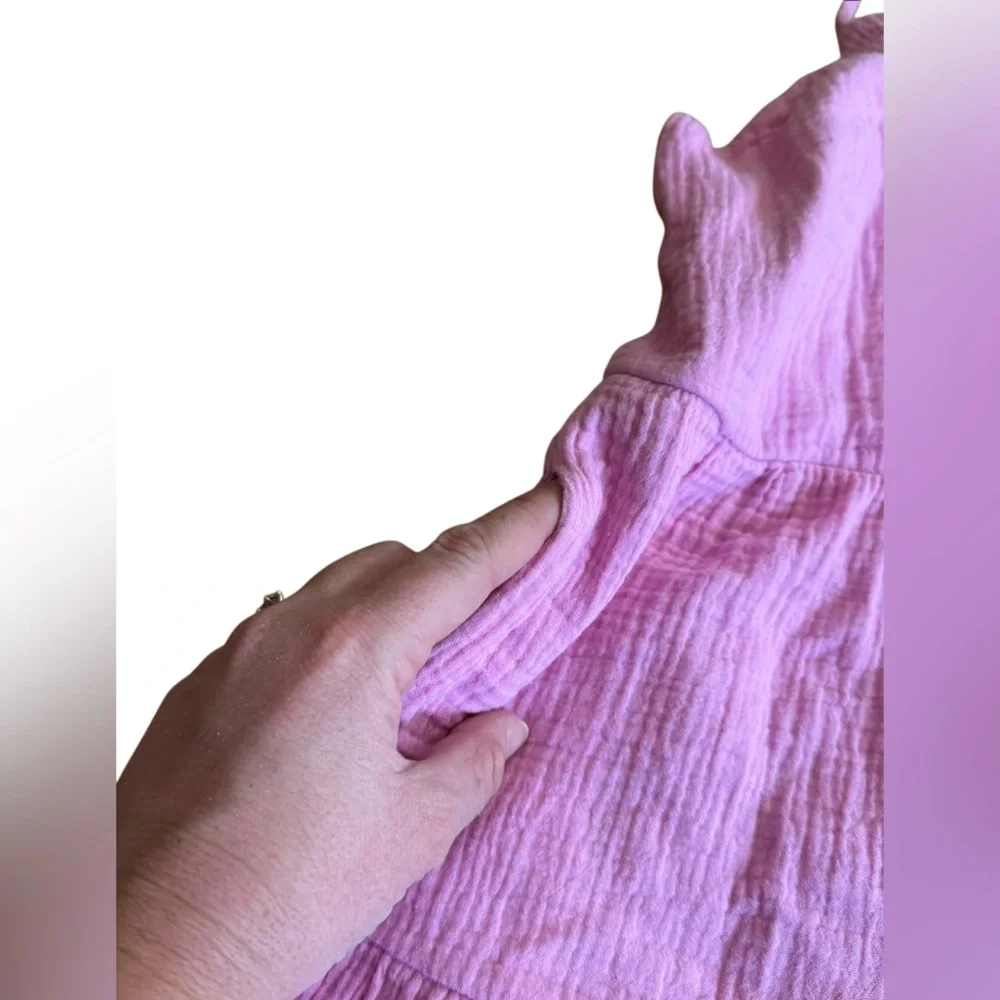 Show Me Your Mumu Women's Caroline Mini Dress Gauze w/ Pockets Pink Size Small - Picture 8 of 9